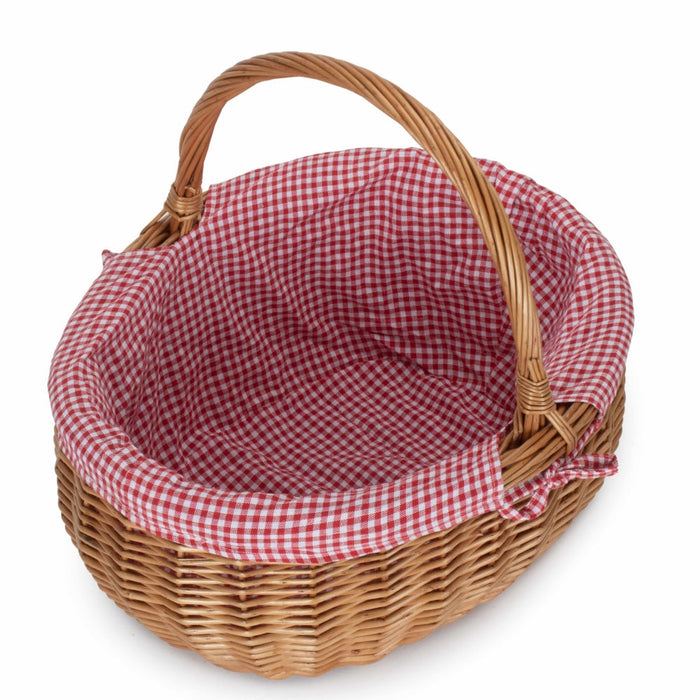 Red Hamper Large Deluxe Wicker Shopping Basket