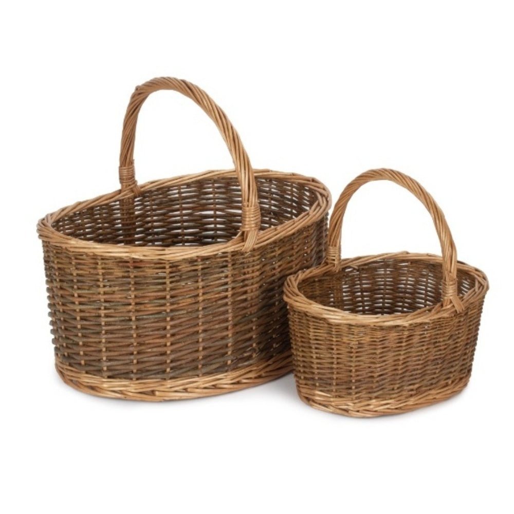 Red Hamper Round Presentation Wicker Tray