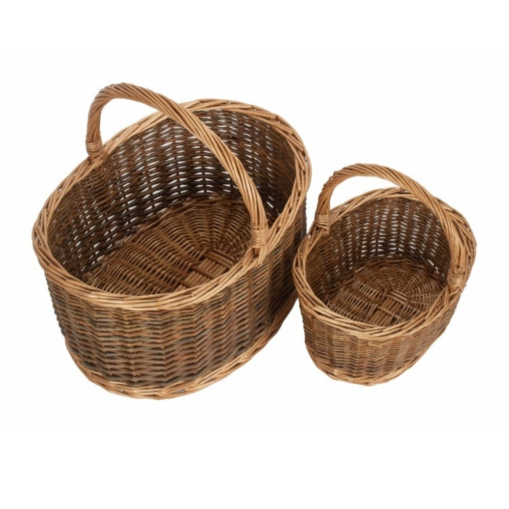 Red Hamper Round Presentation Wicker Tray