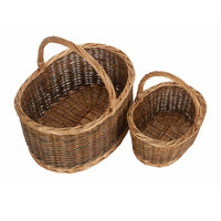 Red Hamper Round Presentation Wicker Tray