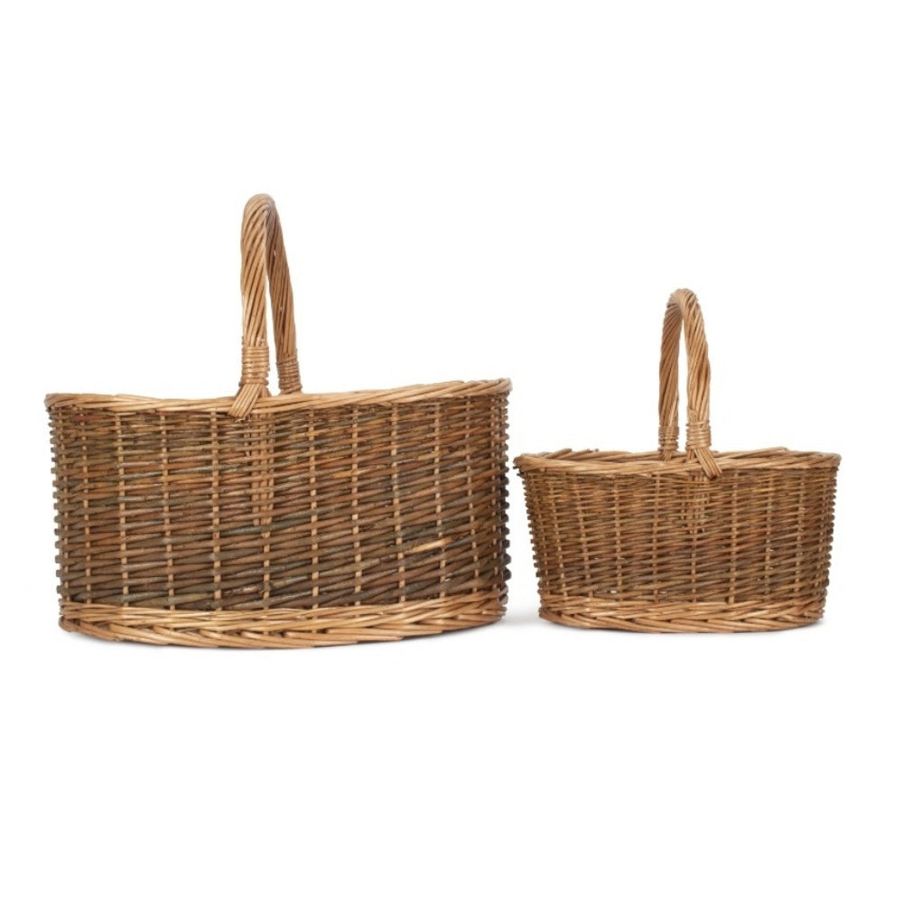 Red Hamper Round Presentation Wicker Tray