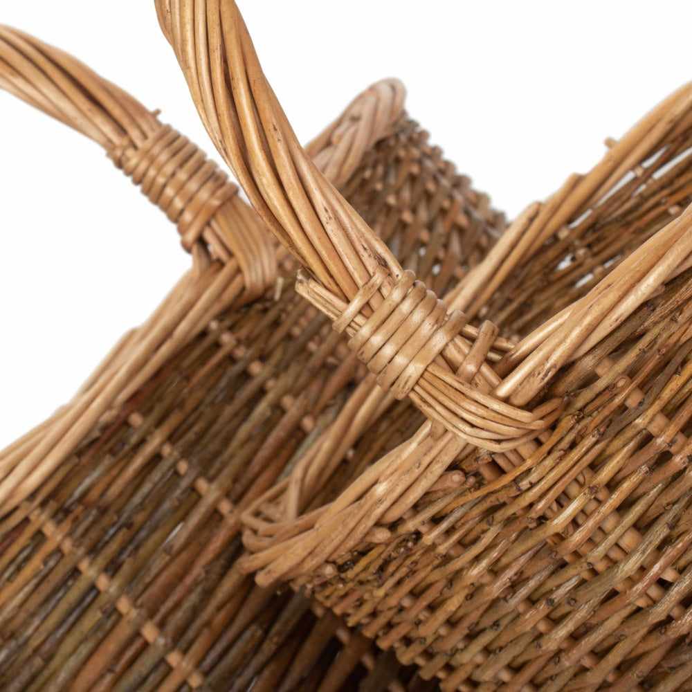Red Hamper Round Presentation Wicker Tray