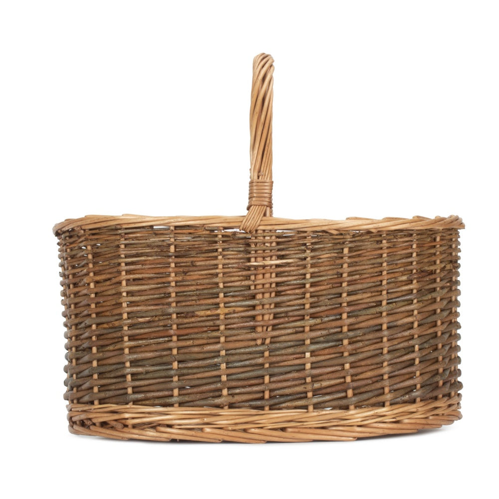 Red Hamper Round Presentation Wicker Tray