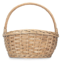Red Hamper Oval Wicker Braid Border Shopping Basket