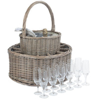 Red Hamper Chilled Drinks Picnic Basket