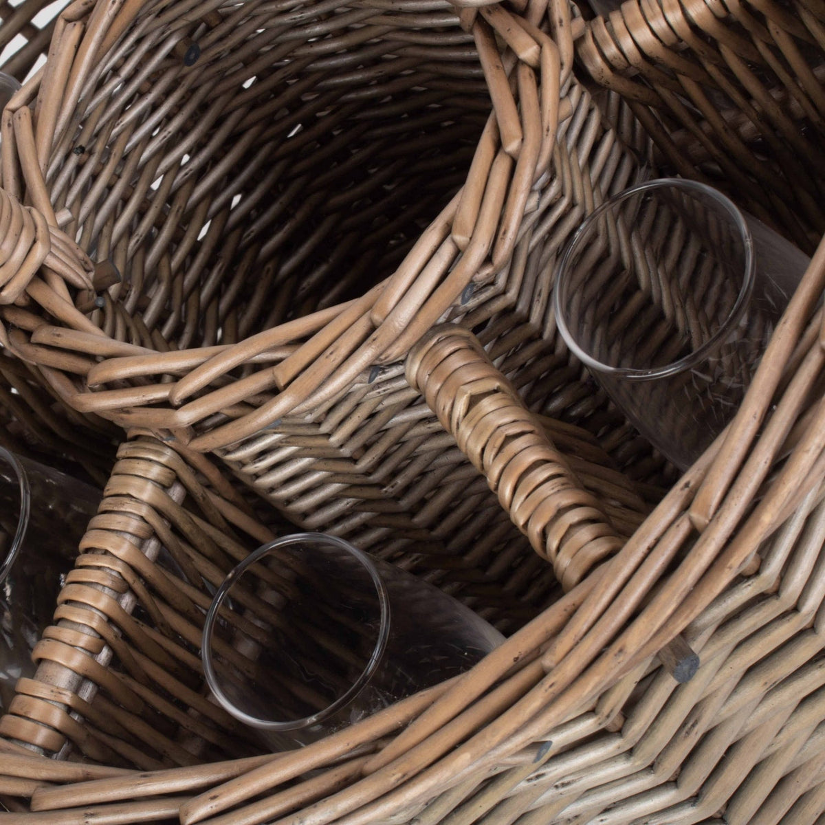 Red Hamper Special Event Basket Wicker Basket Wine Glasses