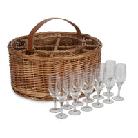 Red Hamper Wicker Light Steamed Garden Party Basket