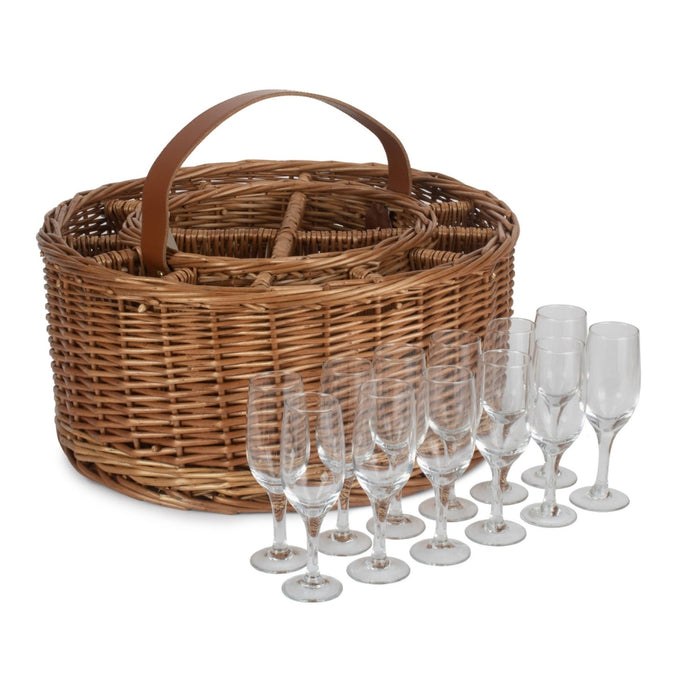 Red Hamper Wicker Light Steamed Garden Party Basket