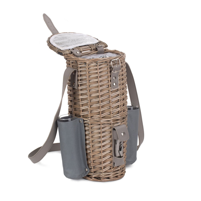 Red Hamper Single Bottle and 2 Champagne Glass Carrier With Shoulder Strap