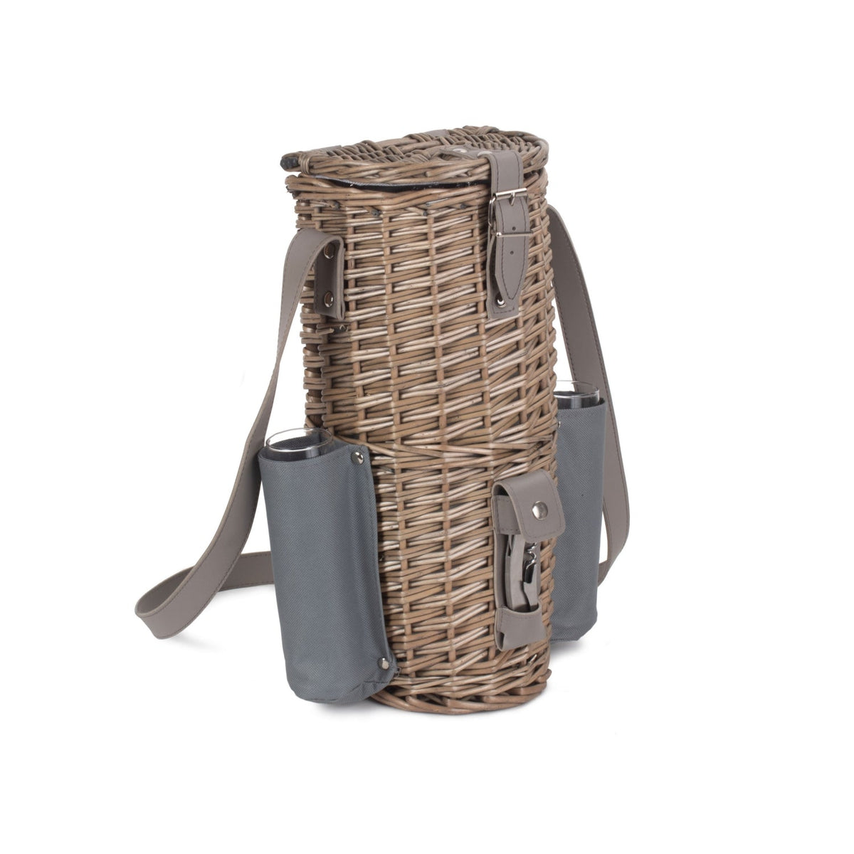 Red Hamper Single Bottle and 2 Champagne Glass Carrier With Shoulder Strap