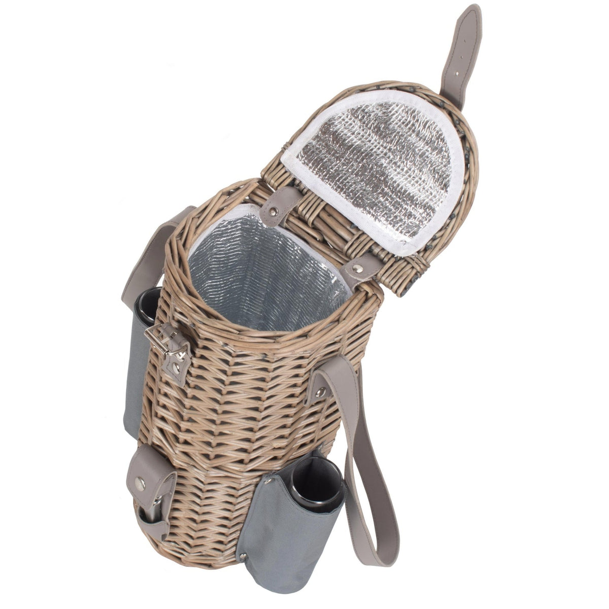 Red Hamper Single Bottle and 2 Champagne Glass Carrier With Shoulder Strap