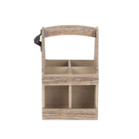 Red Hamper Oak Effect 4 Beer Bottle Carrier with Bottle Opener