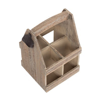 Red Hamper Oak Effect 4 Beer Bottle Carrier with Bottle Opener