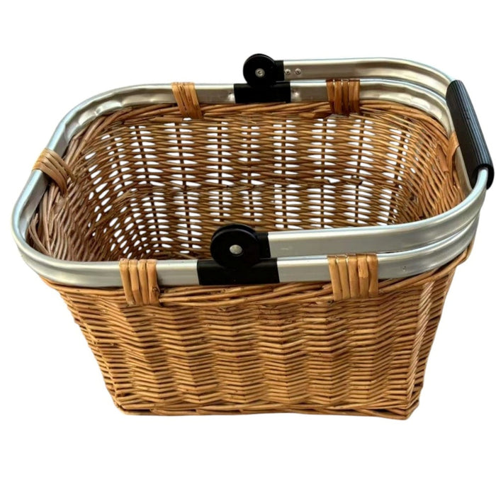 Red Hamper Double Steamed Folding Aluminium  Handle Shopping Basket