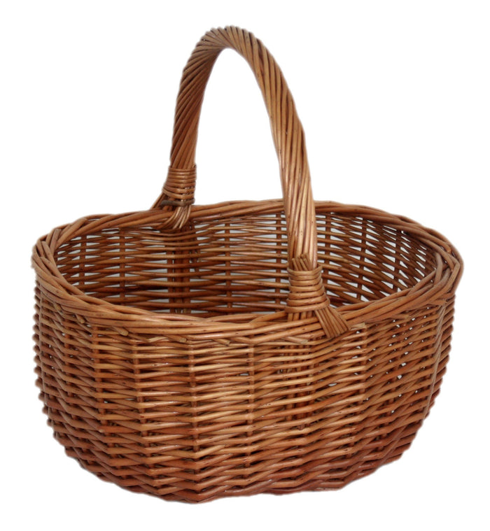 Red Hamper Double Steamed Oval Shopping Basket
