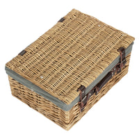 Red Hamper Wicker Buff Picnic Basket