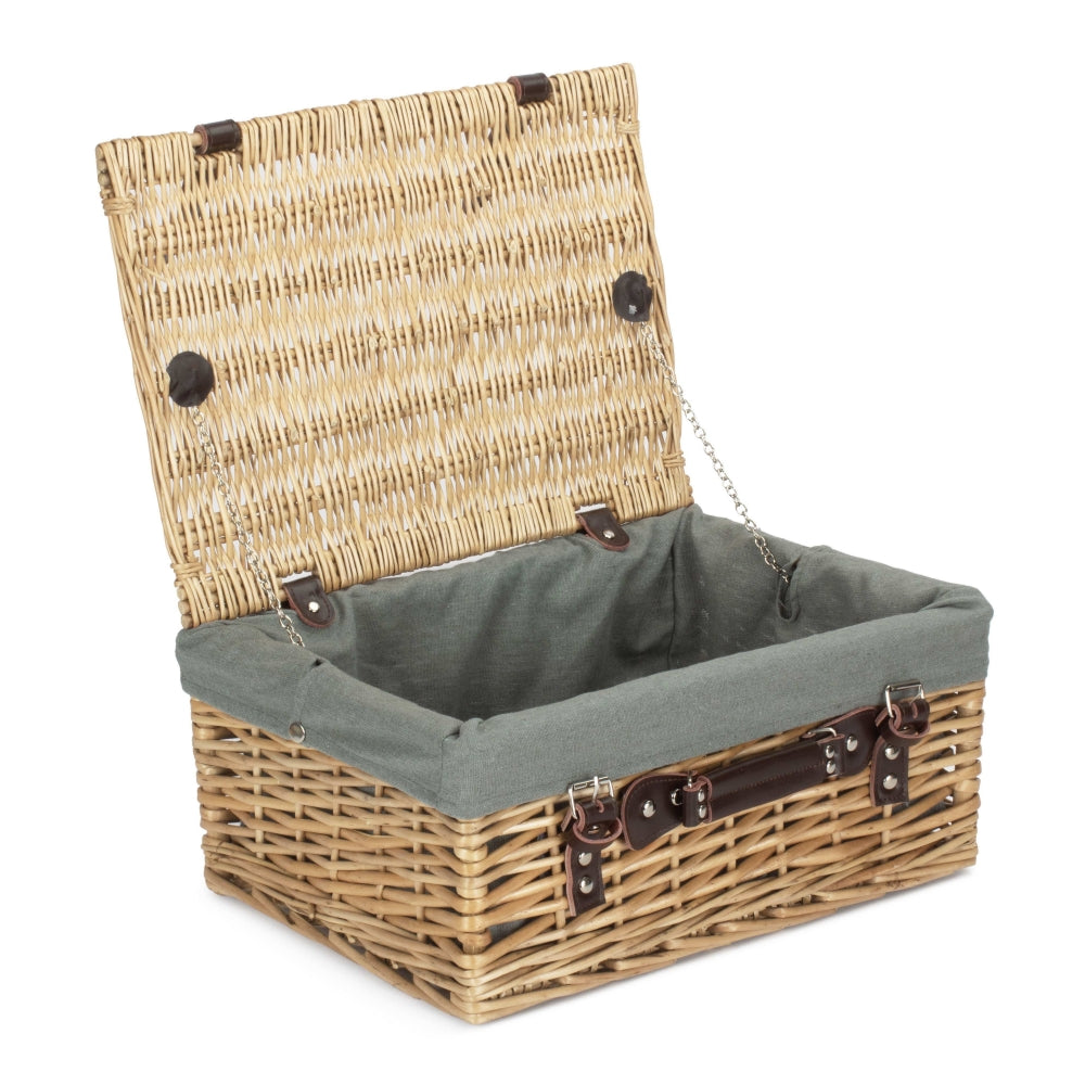 Red Hamper Wicker Buff Picnic Basket