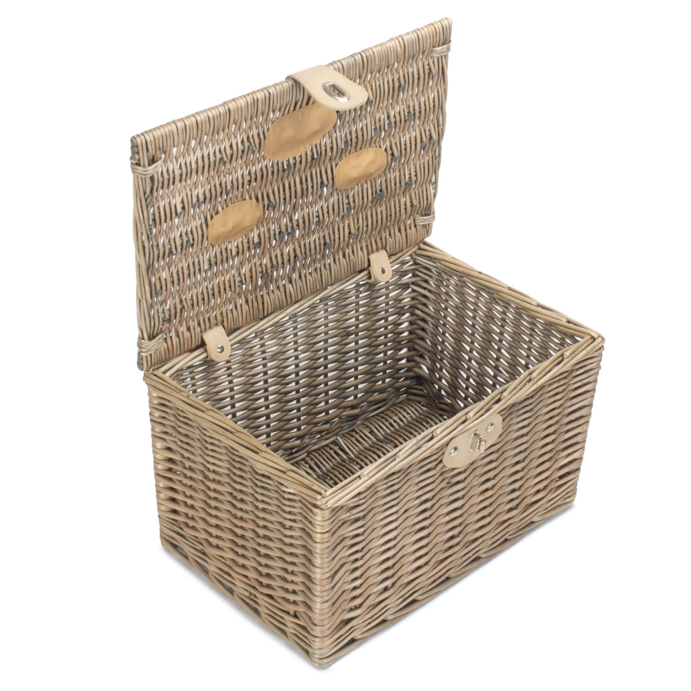 Red Hamper Medium Antique Wash Finish Chest Picnic Basket