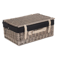 Red Hamper 46cm Antique Wash Wicker Picnic Basket with Cotton Lining