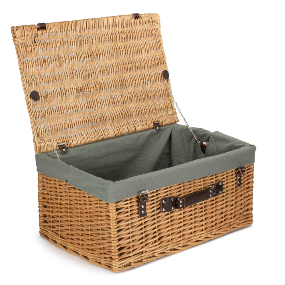 Red Hamper Buff 62cm Picnic Basket