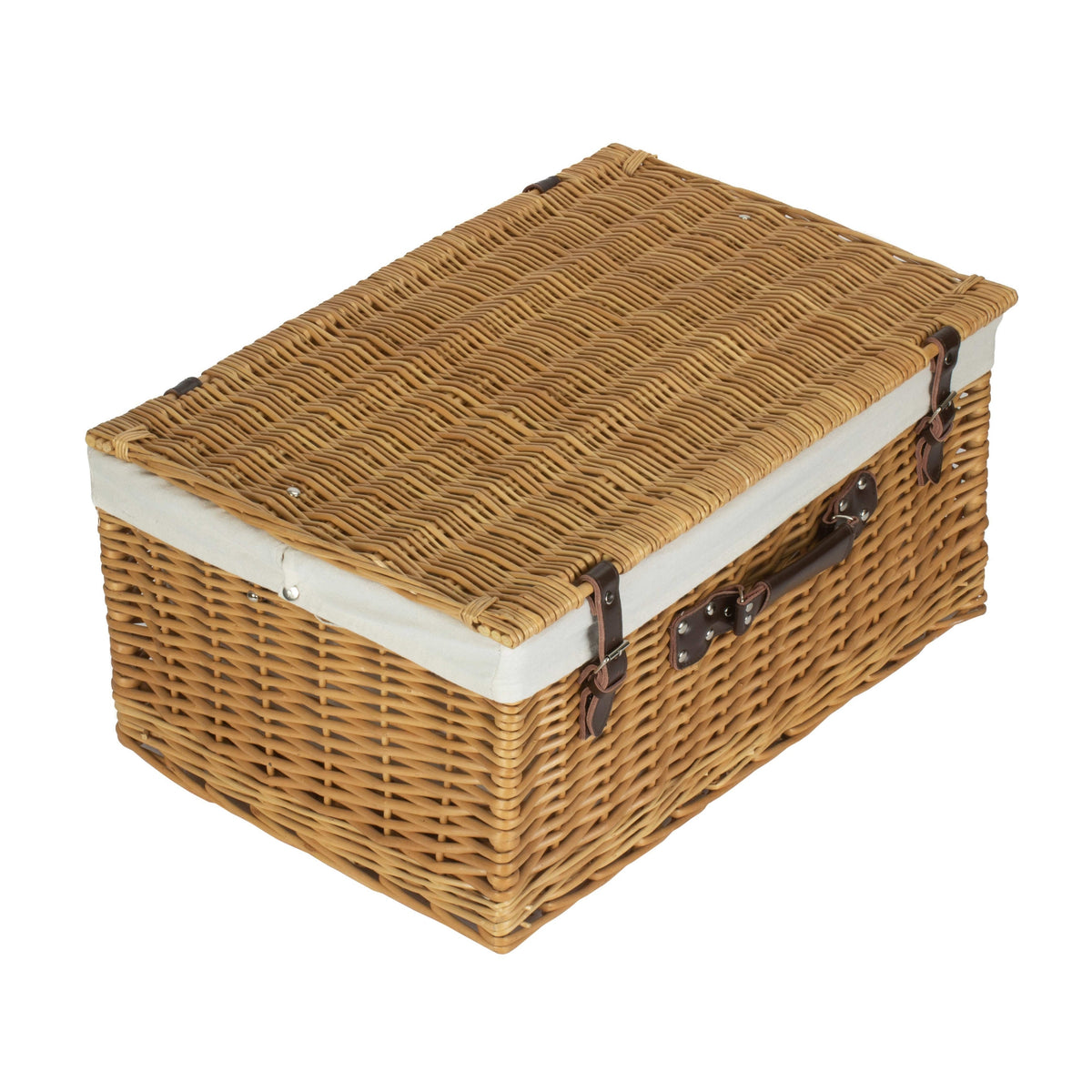 Red Hamper Buff 62cm Picnic Basket