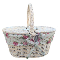 Red Hamper Childs White Wash Butterfly Lidded Wicker Basket
