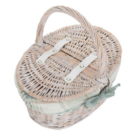 Childs White Wash Butterfly Lidded Wicker Basket