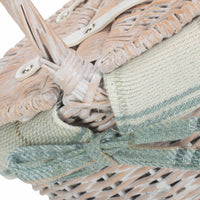 Childs White Wash Butterfly Lidded Wicker Basket