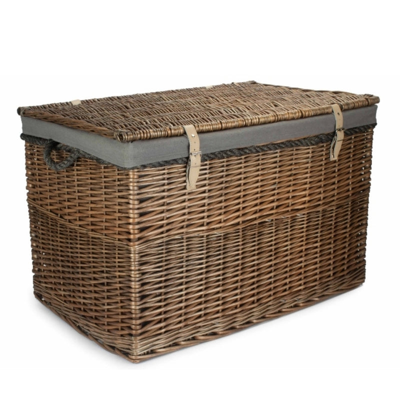Large Antique Wash Wicker Storage Basket
