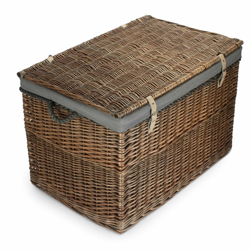 Large Antique Wash Wicker Storage Basket