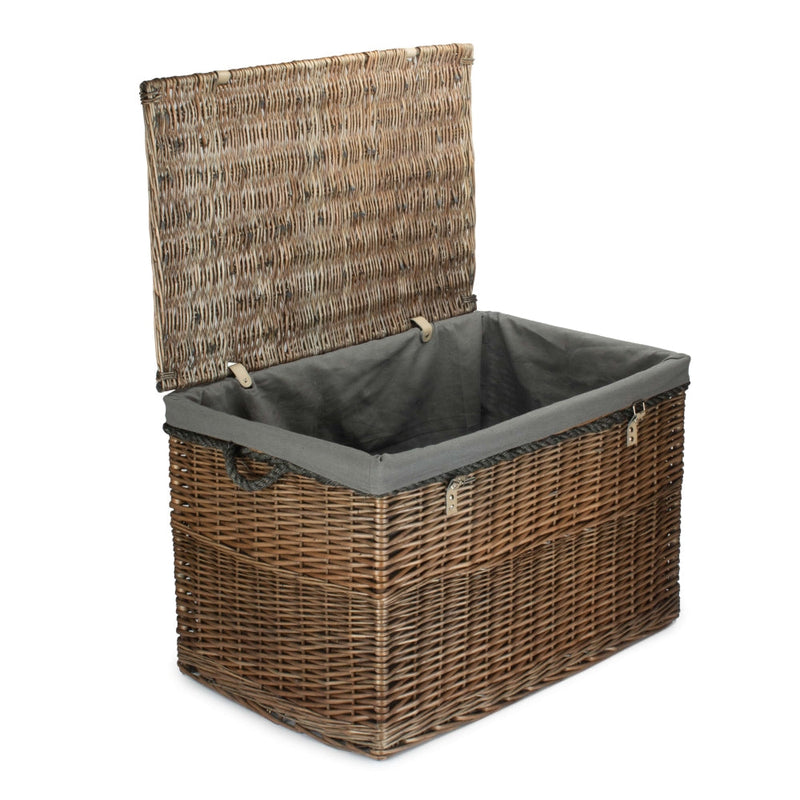 Large Antique Wash Wicker Storage Basket
