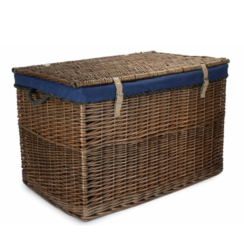 Large Antique Wash Wicker Storage Basket