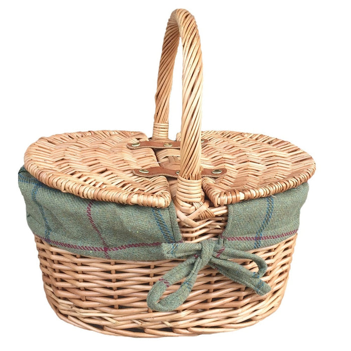 Red Hamper Childs Light Steamed Finish Oval Picnic Basket