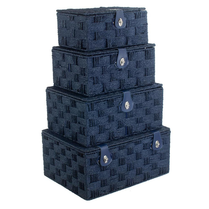 Red Hamper Twisted Blue Paper Picnic Basket
