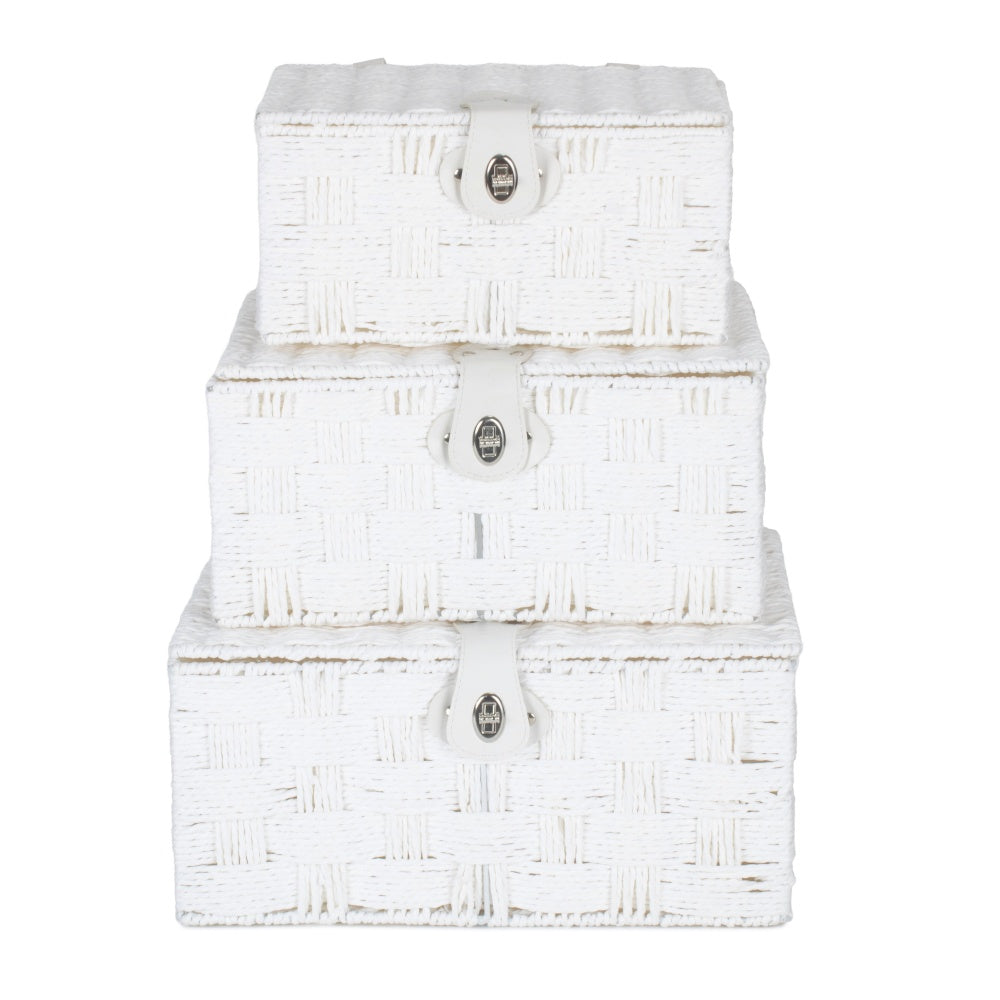 Red Hamper Twisted White Paper Rope Storage Basket