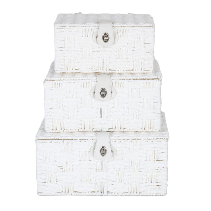 Red Hamper Twisted White Paper Rope Storage Basket