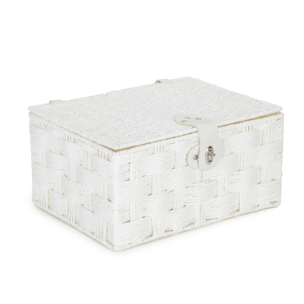 Red Hamper Twisted White Paper Rope Storage Basket