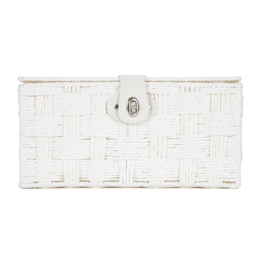 Red Hamper Twisted White Paper Rope Storage Basket