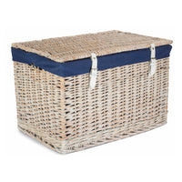 The Willow Basket 60cm White Wash Chest Picnic Wicker Basket