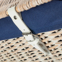 The Willow Basket 60cm White Wash Chest Picnic Wicker Basket