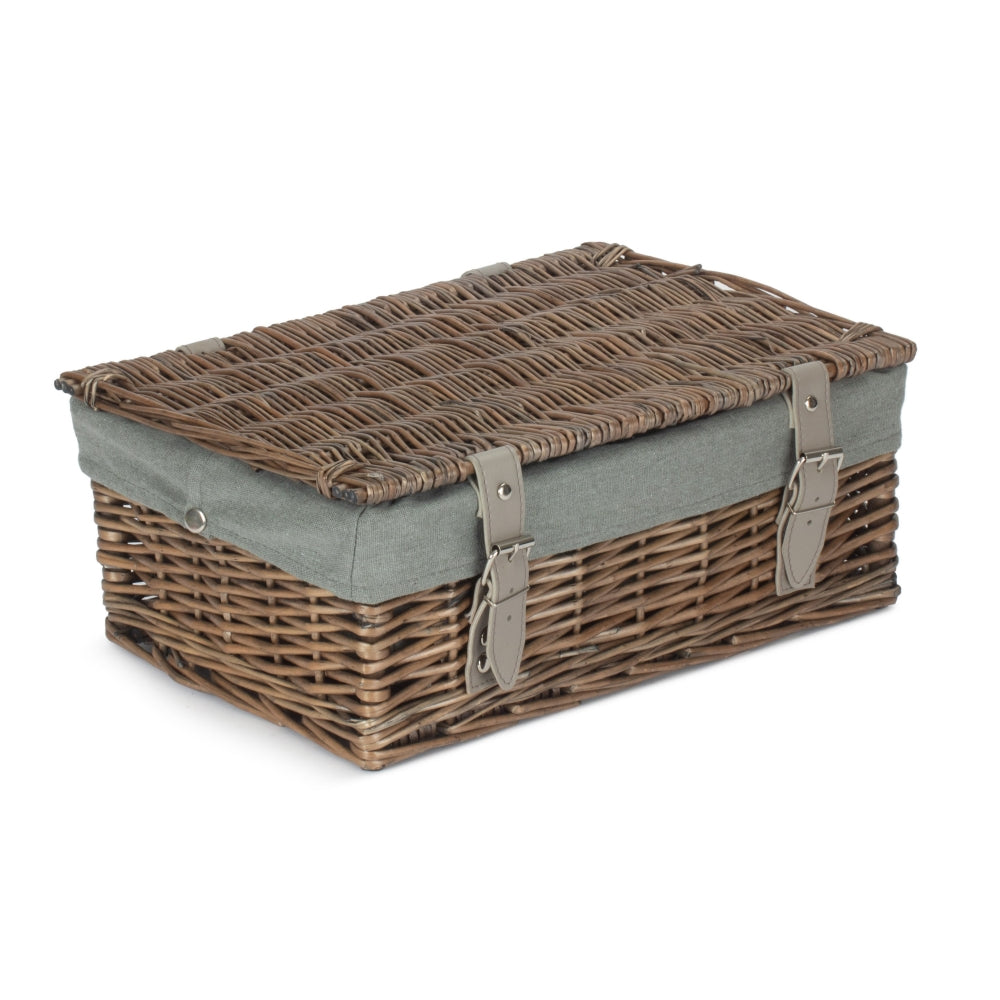 Red Hamper Antique Wash 35cm Empty Wicker Hamper Basket