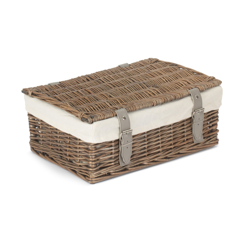 Red Hamper Antique Wash 35cm Empty Wicker Hamper Basket