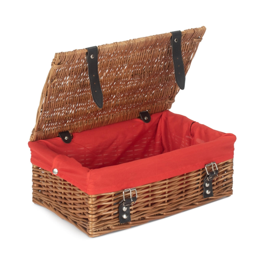 Red Hamper Double Steamed 35cm Empty Wicker Hamper Basket