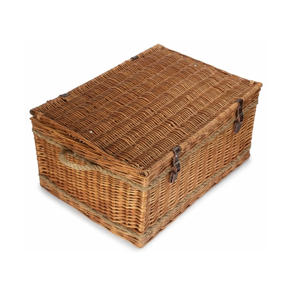 Red Hamper 72cm Double Steamed Rope Handled Wicker Trunk