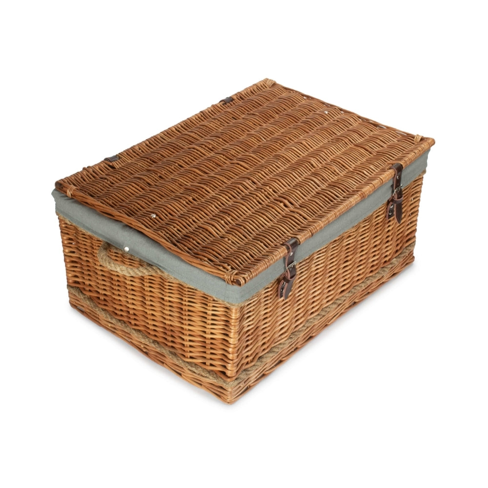 Red Hamper 72cm Double Steamed Rope Handled Wicker Trunk