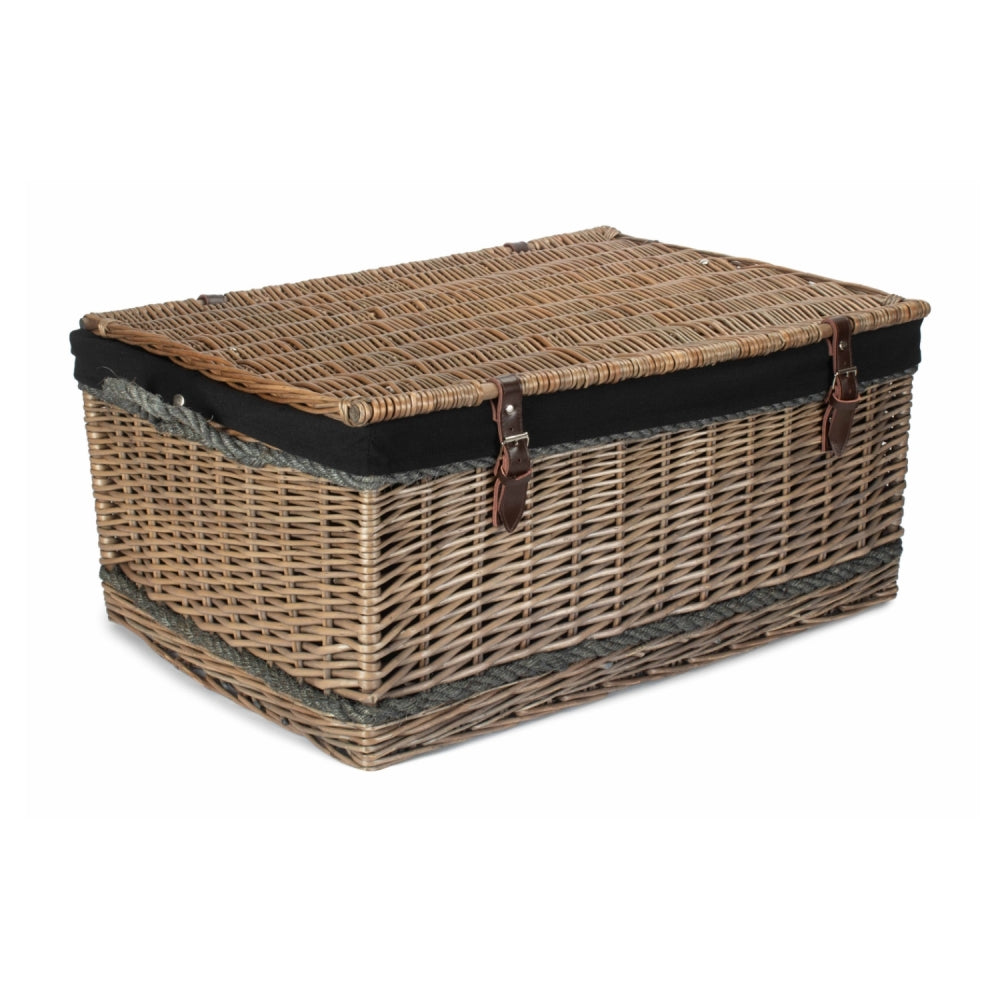 Red Hamper 72cm Antique Wash Rope Handled Trunk Picnic Basket