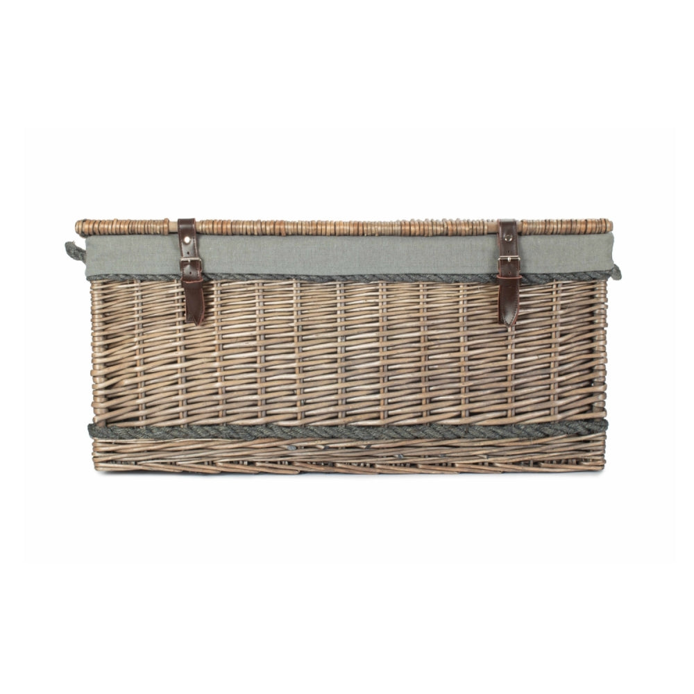 Red Hamper 72cm Antique Wash Rope Handled Trunk Picnic Basket