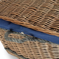 Red Hamper 72cm Antique Wash Rope Handled Trunk Picnic Basket