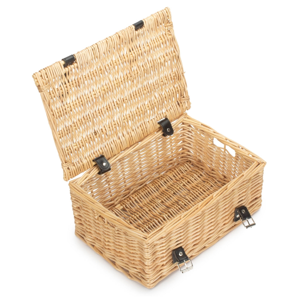 The Willow Basket 36cm Buff Wicker Empty Picnic Basket