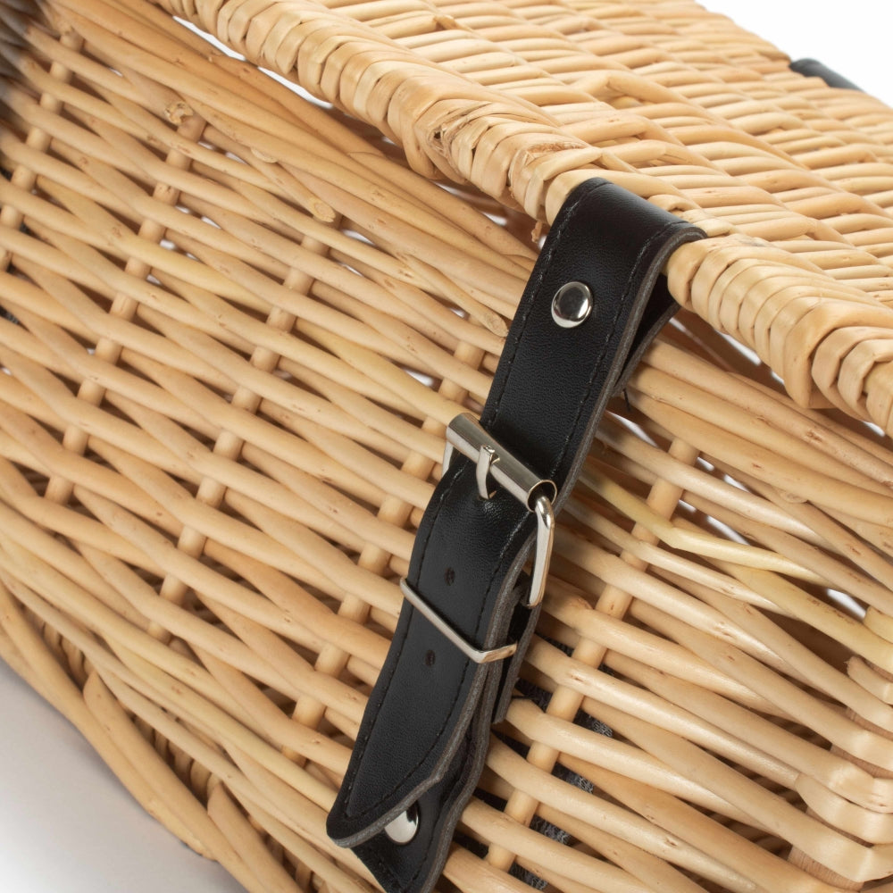 The Willow Basket 36cm Buff Wicker Empty Picnic Basket